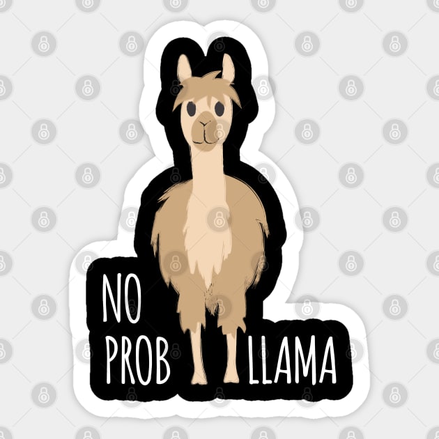 Dramabite No prob-llama funny and cute llama alpaca illustration Sticker by dramabite